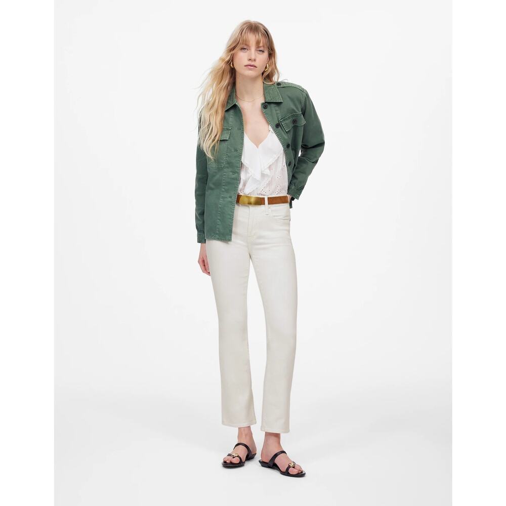 NEW Madewell Women’s Size 4 (27) Kick Out Crop Jeans In Pure White NWT